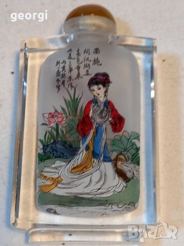 Японско стъклено шишенце за енфие или парфюм, снимка 2 - Колекции - 39038910