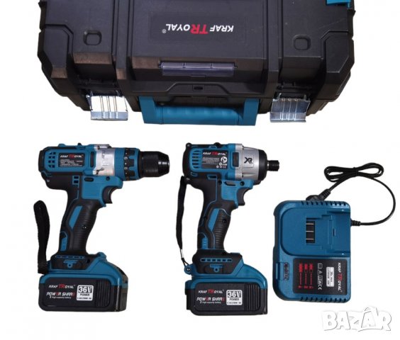 2в1 Комплект Акумулаторен Импакт Гайковерт и Безжичен Винтоверт 36V 8,0AH KRAFT ROYAL , снимка 4 - Винтоверти - 39605393