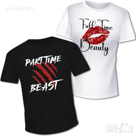 Тениски за двойки Красавицата и Звяра, снимка 1