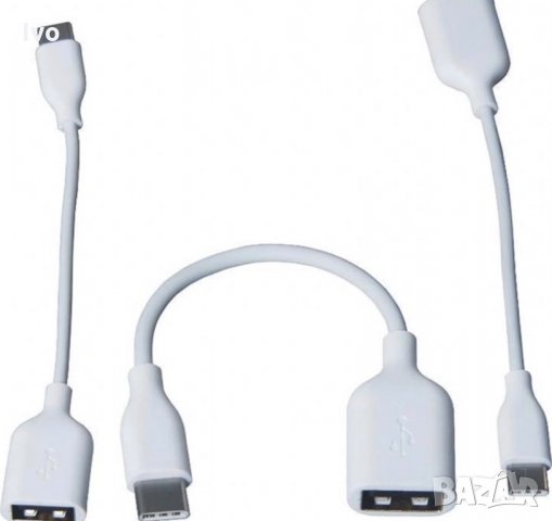 Кабел Преходник Type C - USB женско OTG Digital One SP00065 Бял On-The-Go M/F , снимка 2 - USB кабели - 32945521