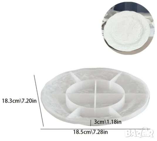 Молд чиния с грозде 18,5 см, снимка 7 - Форми - 53494136