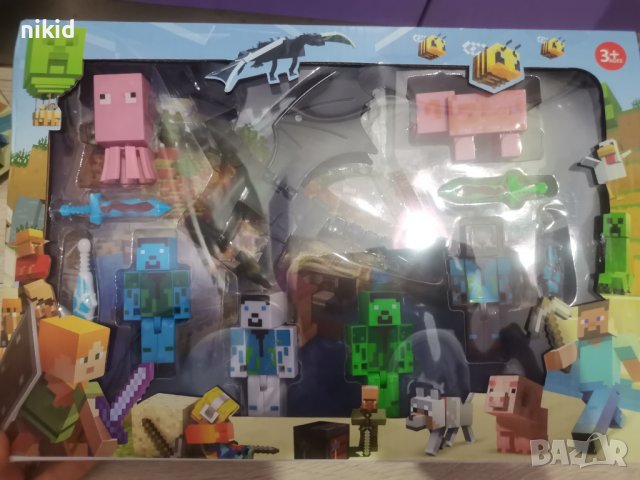  Minecraft Майнкрафт сет пластмасови фигурки за игра и украса на торта играчки, снимка 2 - Фигурки - 36951705