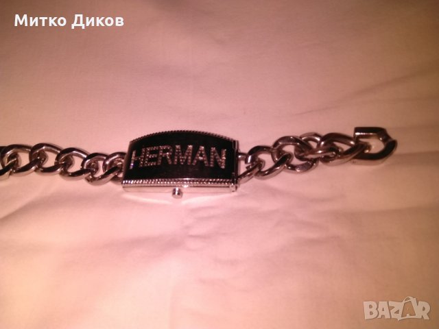 Херман немски часовник с капак  кварц верижка стоманен корпус прахоуст., снимка 4 - Дамски - 29005381