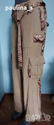 Дизайнерски панталон в цвят нюд "Watcher" / голям размер , снимка 3 - Панталони - 32579145