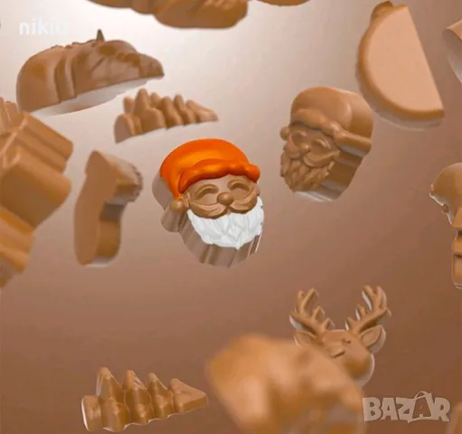 Малки Коледни човече камбана ръкавица елха снежен човек силиконов молд форма фондан шоколад бонбони , снимка 5 - Форми - 48169754
