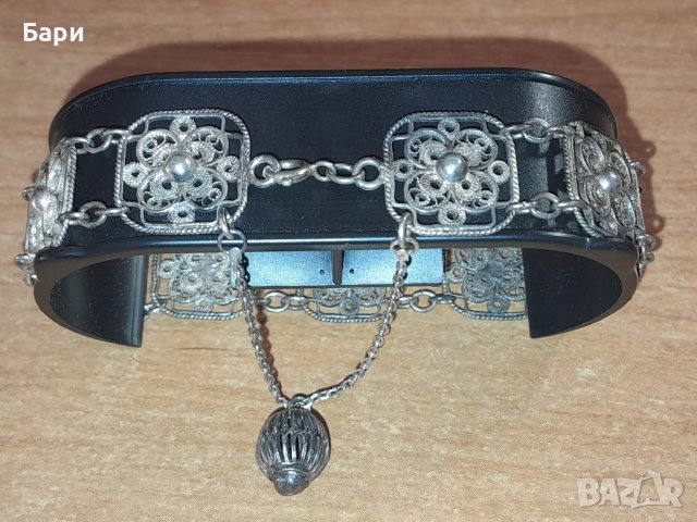 Стара сребърна филигранна гривна ръчна изработка, снимка 2 - Други ценни предмети - 43740434