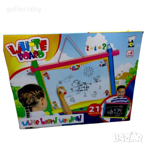 Детска дъска за рисуване с две лица , снимка 1 - Рисуване и оцветяване - 43370412