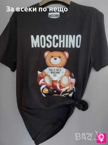 Moschino Унисекс Тениска👚👕Дамска Черна Тениска👕👚Мъжка Черна Тениска Код LFS581, снимка 1