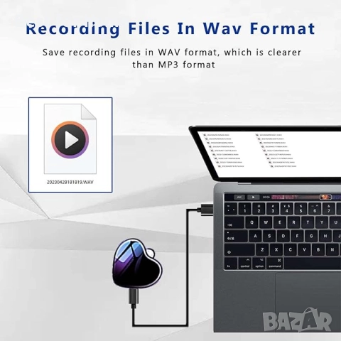 Мини, цифров гласово активиран рекордер  колие/ ключодържател, снимка 3 - Други - 51837047