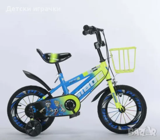 Велосипед колело за деца SIBOG, 12", 14", 16", светещи помощни колела, кош, снимка 1