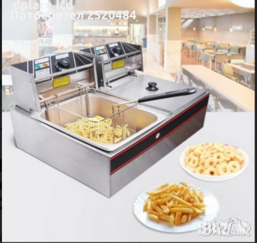 Професионален фритюрник двоен 2×5,5л. Чисто нов ТОП Цена 220лв/112,48€, снимка 4 - Обзавеждане на кухня - 33431971