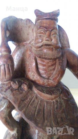 Азиатска дървена статуетка, снимка 7 - Антикварни и старинни предмети - 26575036