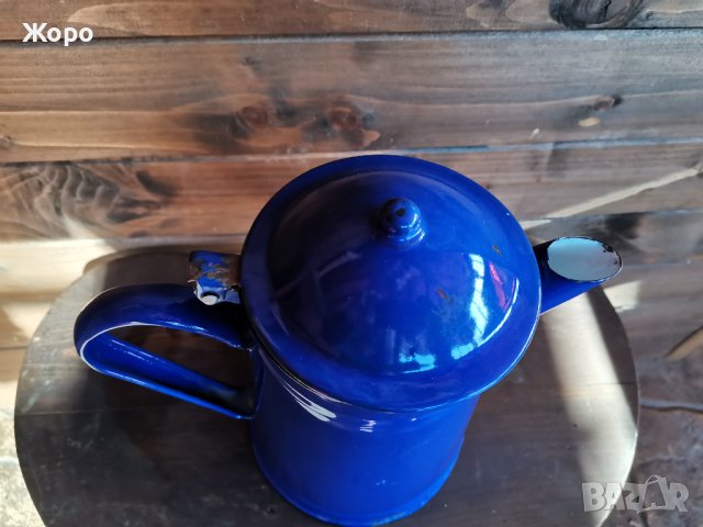 Стар емайлиран чайник , снимка 3 - Антикварни и старинни предмети - 43923524