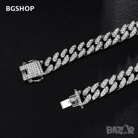 Хип-хоп ланец / Hip-Hop chain Bling Bling - Silver, снимка 6 - Колиета, медальони, синджири - 28402171