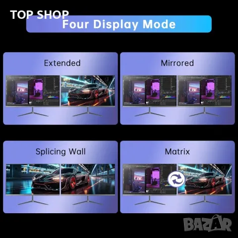 4K@60Hz HDMI KVM превключвател, 2 монитора-2 компютъра, EDID,4 USB 3.0, снимка 9 - Кабели и адаптери - 49417974