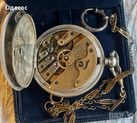 Старинен Османски сребърен джобен часовник с кюстек и ключ, снимка 4 - Антикварни и старинни предмети - 51570560