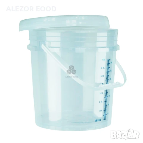 Прозрачна пластмасова градуирана кофа, Обем 10л. Деление 100 мл., 4350