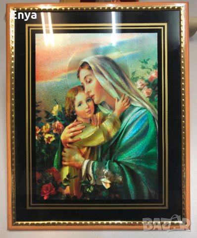 Икона на Св.Богородица с младенеца в пластмасова рамка - СТЕРЕО, снимка 3 - Икони - 27522687