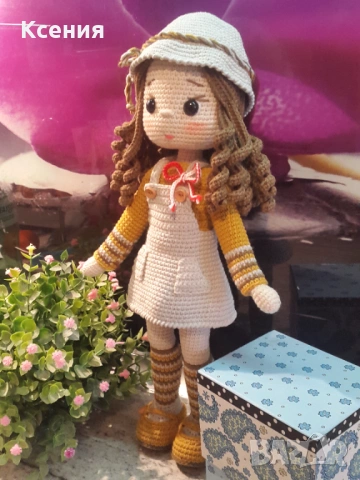 Плетена играчка Кукла НОРА, Ръчно изработена, Перфектен подарък