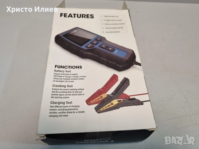 Професионален Тестер за автомобилни акумулатори 12V 24V тестер натоварване TOPDON BT200 Диагностика, снимка 11 - Аксесоари и консумативи - 51377620