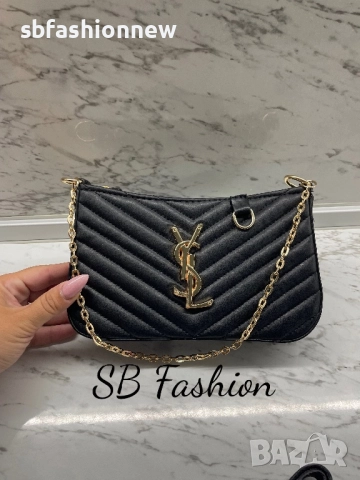 Ysl черна чанта с къса и дълга дръжка, снимка 2 - Чанти - 51718665