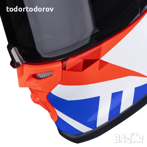 Мото Каска SCORPION EXO-R1 EVO 2 AIR Valere Red-Blue-White, снимка 3 - Аксесоари и консумативи - 52514056