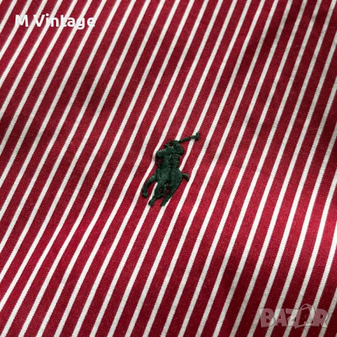 Мъжка риза Polo Ralph Lauren Classic Fit Striped Stretch Poplin Shirt Red/White, снимка 4 - Ризи - 49610886