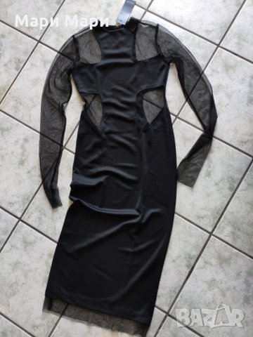 Рокля дълъг ръкав с тюл, снимка 7 - Рокли - 26235760