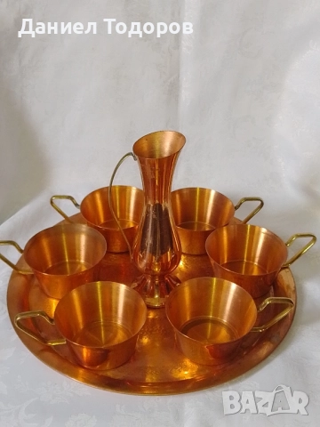 Стар Кован Меден Сервиз за - Кафе , Вино, Ракия - 8 части, снимка 15 - Сервизи - 52191164