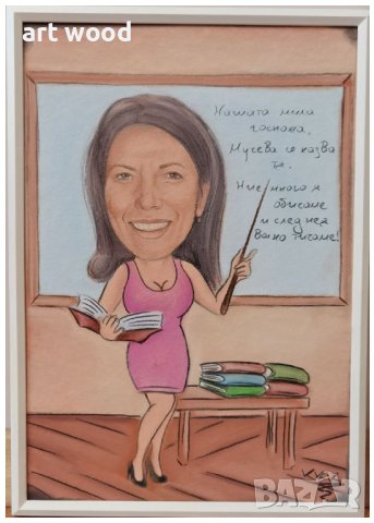 Ръчно рисувана карикатура - шарж по снимка за учител/ка, снимка 7 - Други услуги - 33110728