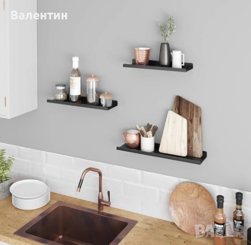 Комплект от 3 стенни рафта, снимка 4 - Етажерки - 53341804