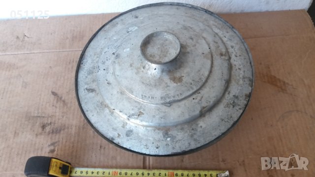 възрожденска масивна бакърена тенджера с надпис , снимка 3 - Антикварни и старинни предмети - 43946280