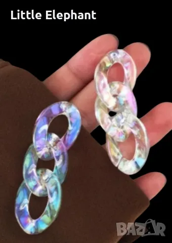 Сребърни обеци,"Temperament,magic color",акрил/нови, снимка 1