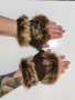 Дамски ръкавици естествена кожа с пухче, без пръсти, снимка 1 - Ръкавици - 36495962
