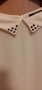 Дамска блуза кремава ,с камъчета по яката , снимка 1 - Ризи - 32478504