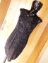Черна официална къса рокля със златист ефект ХС/С, снимка 1 - Рокли - 32888750