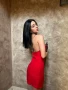 Червена рокля с панделка, снимка 4