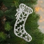 Коледна блестяща украса за елха във форма на Коледен чорап, снимка 1
