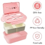 Кутия за храна с отделения и прибори в розово LIFE NUTRITIONIST LK-PINK SINGLE LUNCH BOX, B07WBVZMTT, снимка 4