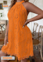 Дантелена рокля, Оранжева рокля, Ефектна рокля, снимка 1 - Рокли - 44841812