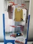 Вертикален сушилник за дрехи, пране на 3 нива с колелца и място за закачалки, снимка 2