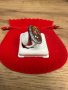 Сребърен дамски пръстен с карнеол и цирконий, снимка 2