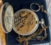 Старинен Османски сребърен джобен часовник с кюстек и ключ, снимка 4