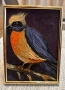 картина в золотой рамке ПТИЦА НА ВЕТКЕ, снимка 2