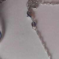 Сребърен комплект със сини перли, снимка 5 - Бижутерийни комплекти - 27891903