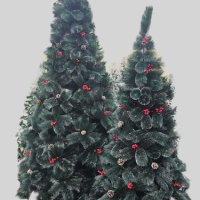 Изкуствена елха с червен глог и шишарки, снимка 3 - Декорация за дома - 43089012