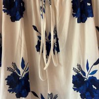 Уникална бяла рокля със сини цветя 💙, снимка 5 - Рокли - 44016061