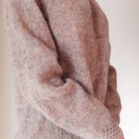 Ръчно плетен мохерен пуловер, снимка 1 - Блузи с дълъг ръкав и пуловери - 27811703