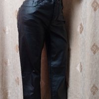 Miss Etam 40 Черен,еластичен,кожен панталон/ клин/ от кожа , снимка 3 - Клинове - 43617946