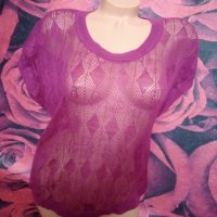 Vero Moda Винено лилава мрежеста тениска за плаж М , снимка 1 - Бански костюми - 37455219